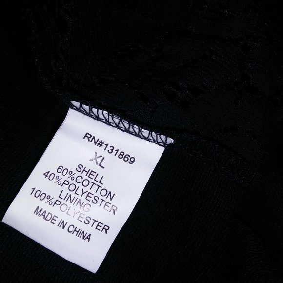 Mod Modele Blazer Jacket XL Black Lace Black Casual Solid Long Sleeve Button Fro - Picture 8 of 8